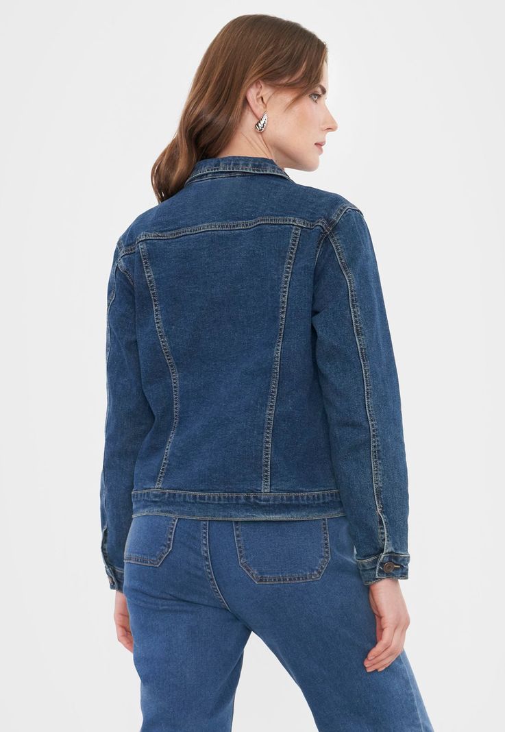 Chaqueta Denim Mujer Azul Medio Corona-2