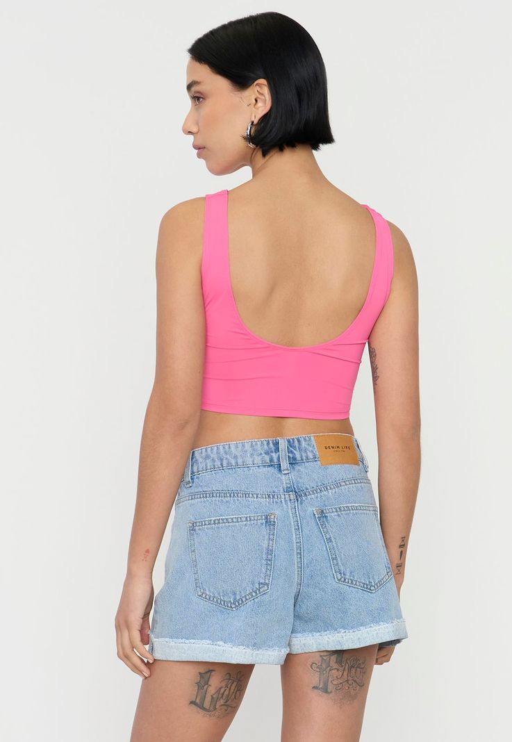 Peto Mujer Halter Espalda Baja Fucsia Corona-1