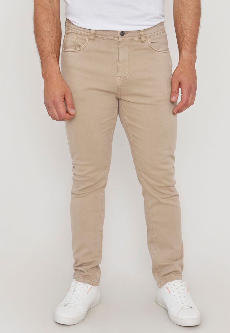 Pantalón Hombre Slim Fit Camel 5 Pocket Corona-1