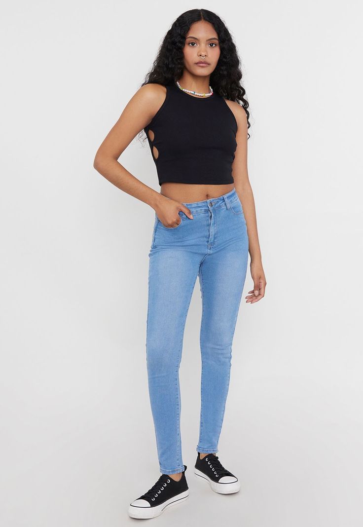 Jeans Básico Push Up Azul Claro - Mujer Corona-3