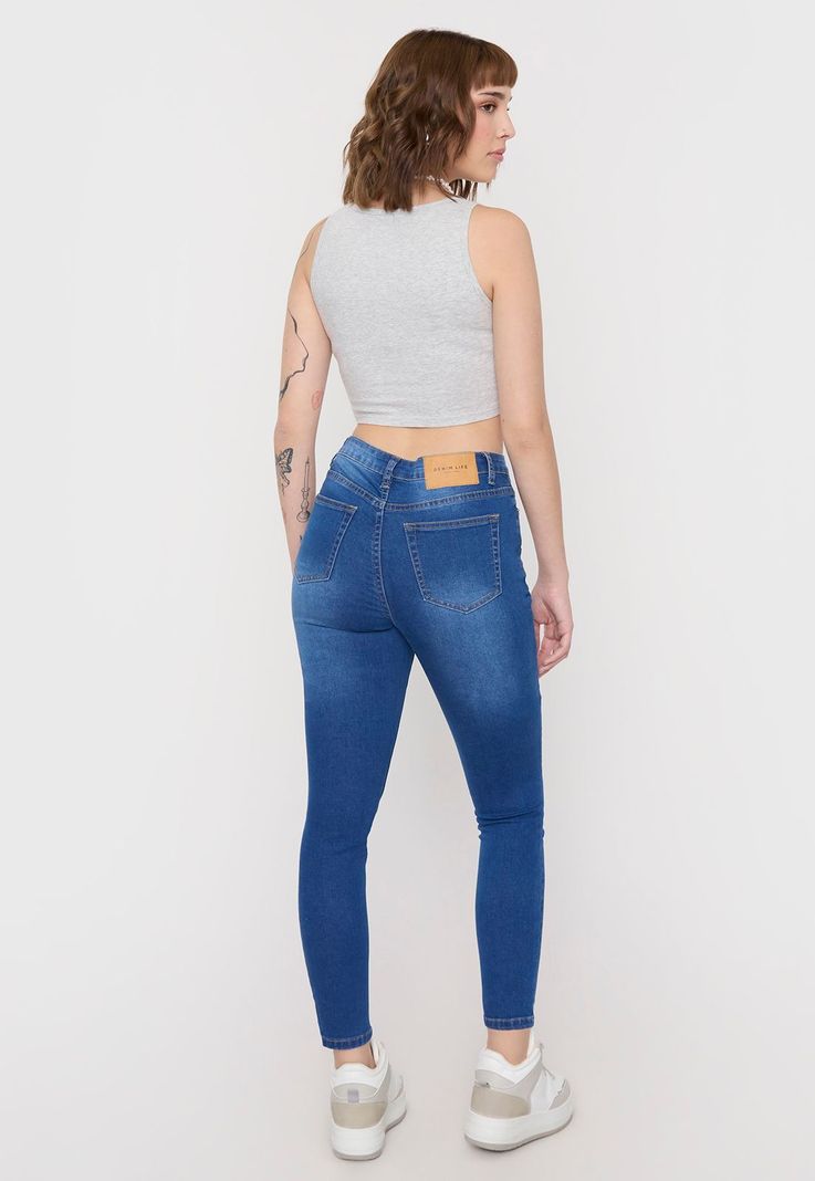 Jeans Mujer Skinny Roturas Azul Oscuro Corona-2
