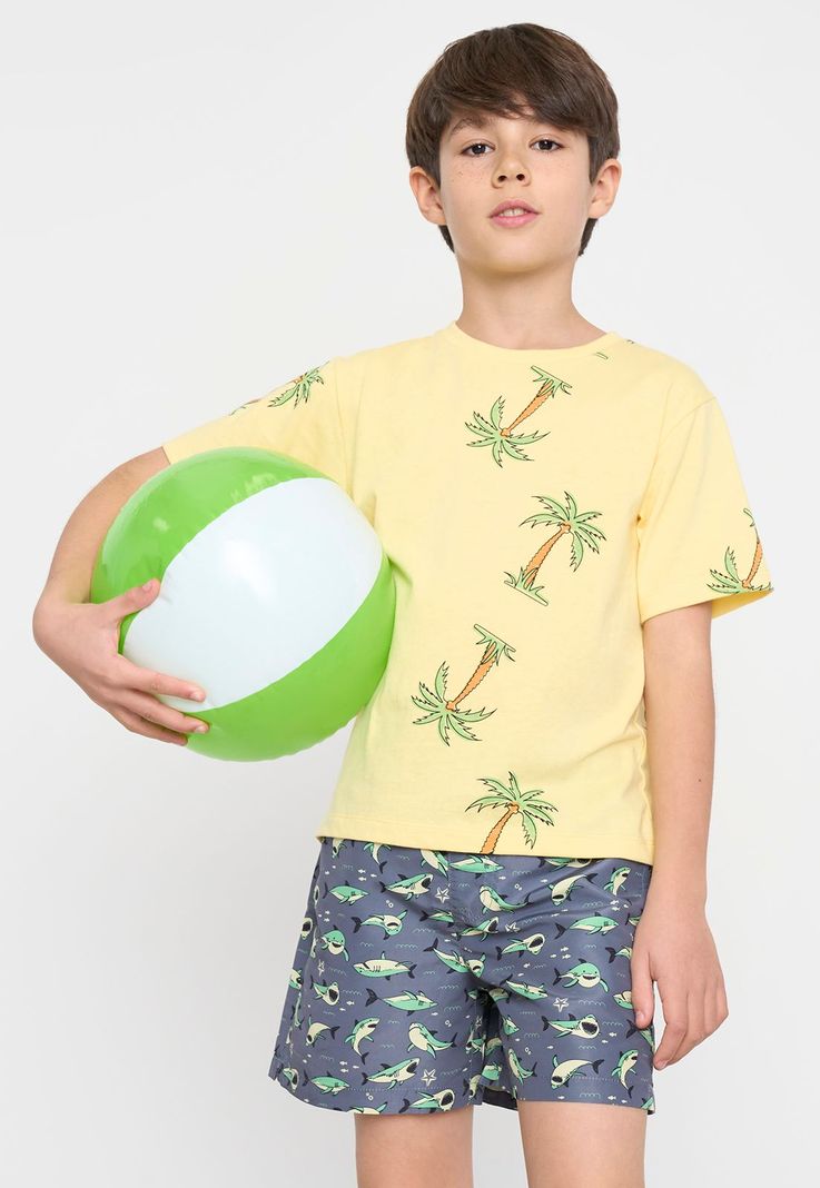 Traje de Baño Niño Kids Fullprint Gris Corona-0