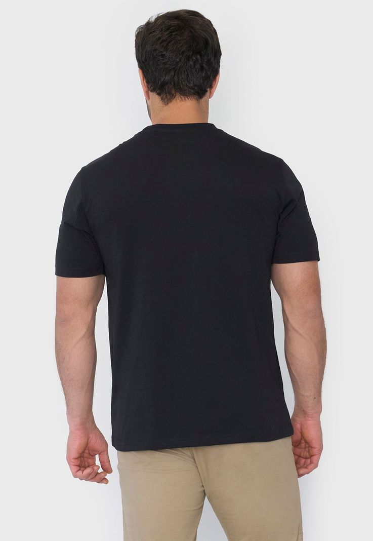 Polera Hombre Cneck Bolsillo Color Negro Corona-1