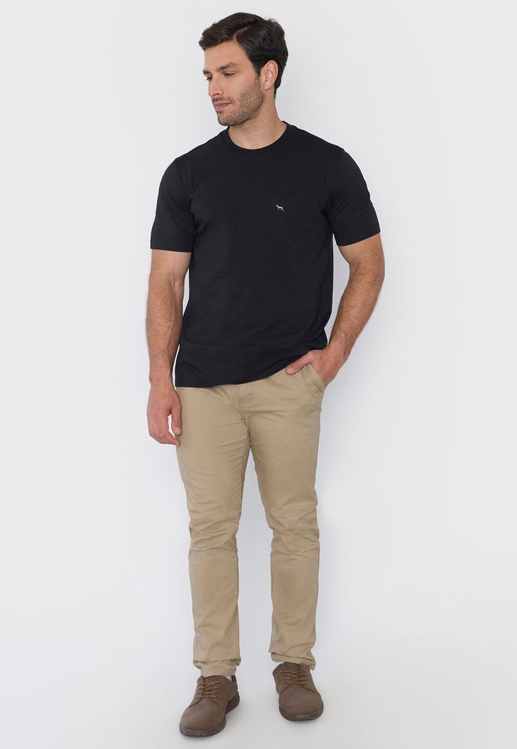 Polera Hombre Cneck Bolsillo Color Negro Corona-3