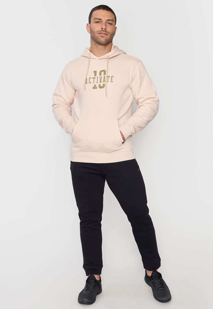 Polerón Hombre Deportivo Canguro Beige Corona-3