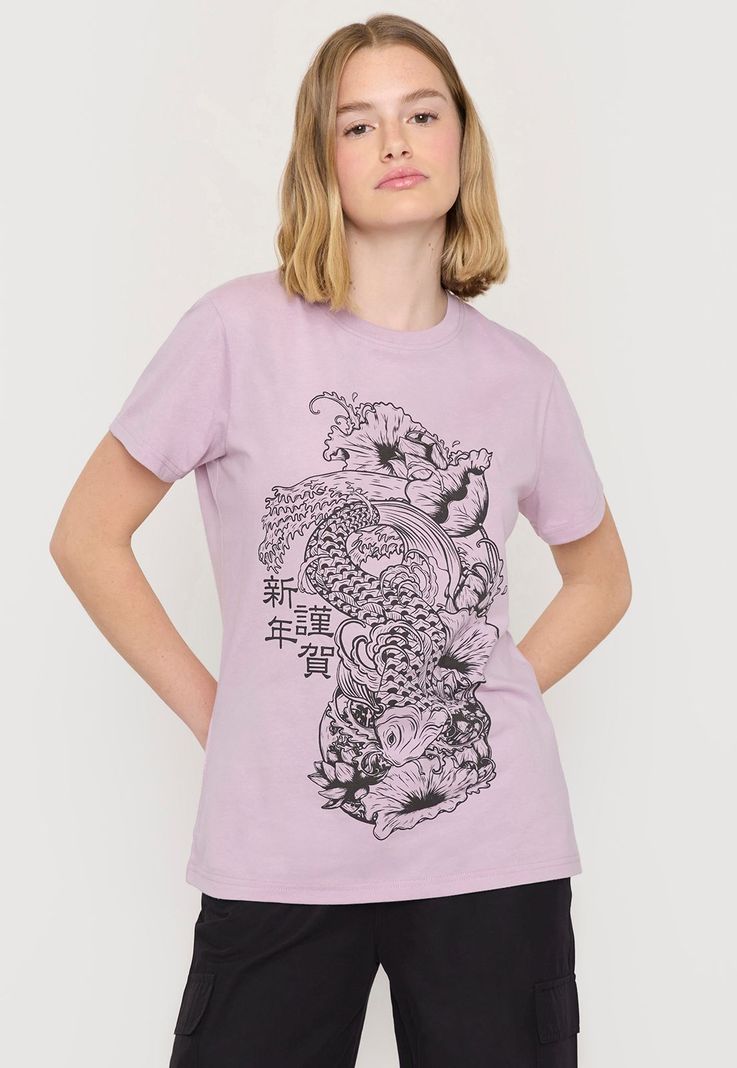 Polera Mujer Fun Oversize Rosado Acid Wash Corona-0