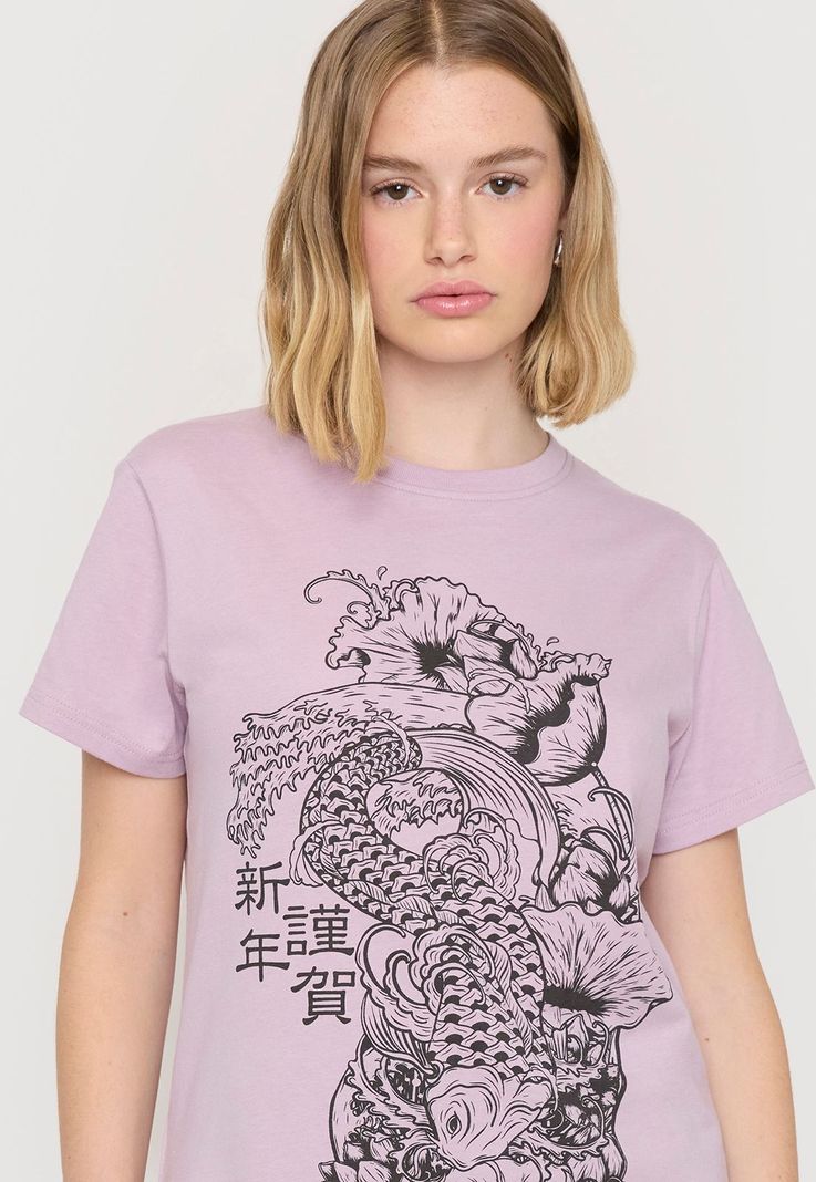 Polera Mujer Fun Oversize Rosado Acid Wash Corona-2