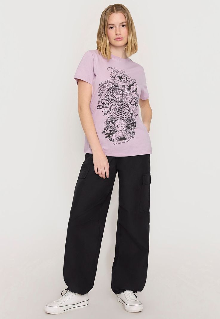 Polera Mujer Fun Oversize Rosado Acid Wash Corona-3