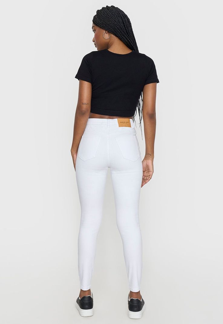 Jeans Mujer Skinny Roturas Blanco Corona-2