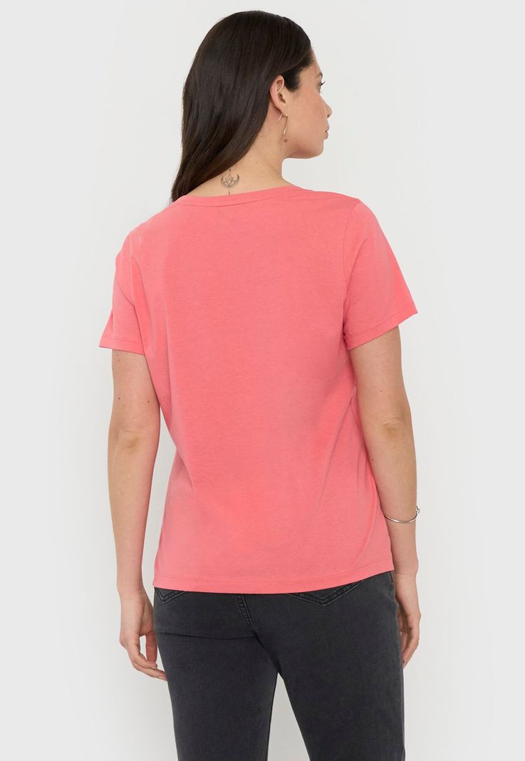 Polera Mujer M/C Focal Print Coral Corona-1