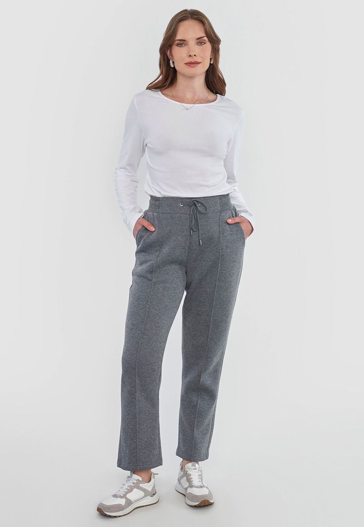 Pantalón Mujer Jogger Gris Melange Corona-0