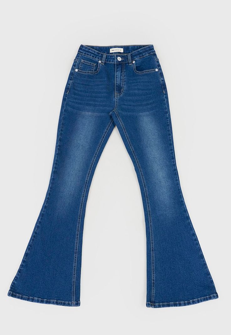 Jeans Niña Teen Flare Color Azul Oscuro Corona-0