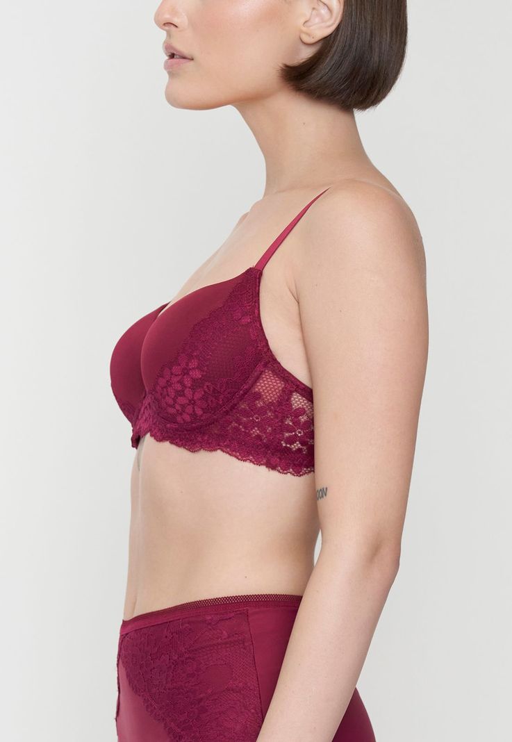 Sostén Mujer Push Up Copa B Burdeo Corona-2