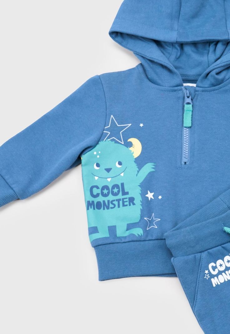 Conjunto Bebe Niño Hoodie Azul Corona-2