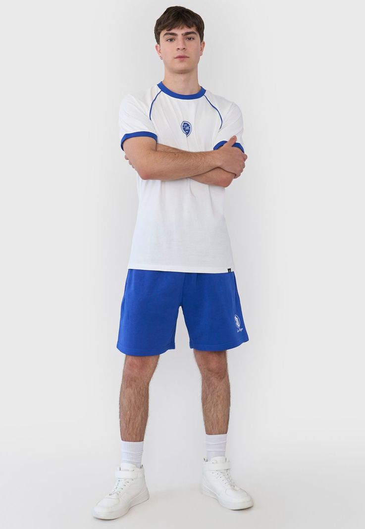 Short Hombre Bordado College Azul Corona-0