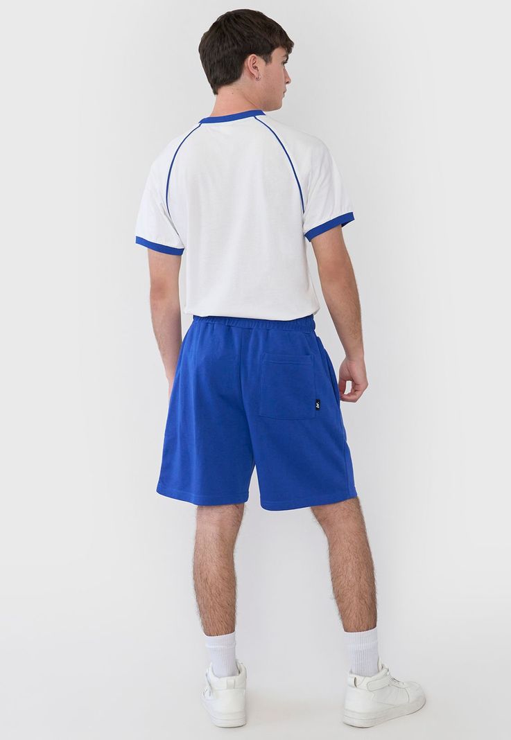 Short Hombre Bordado College Azul Corona-2