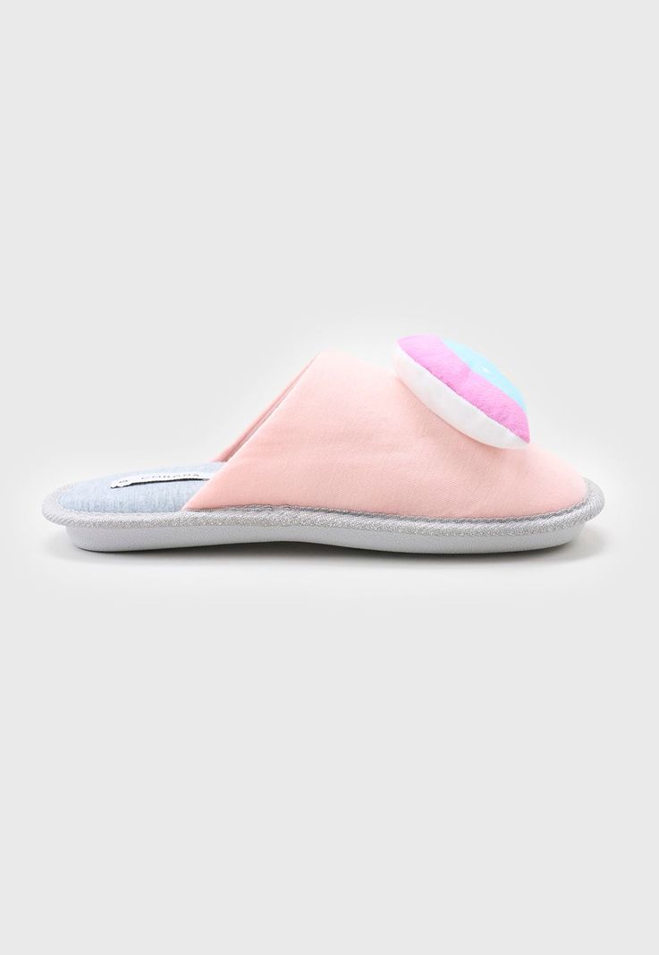 Pantufla Mujer Aplicación Rosado Corona-1