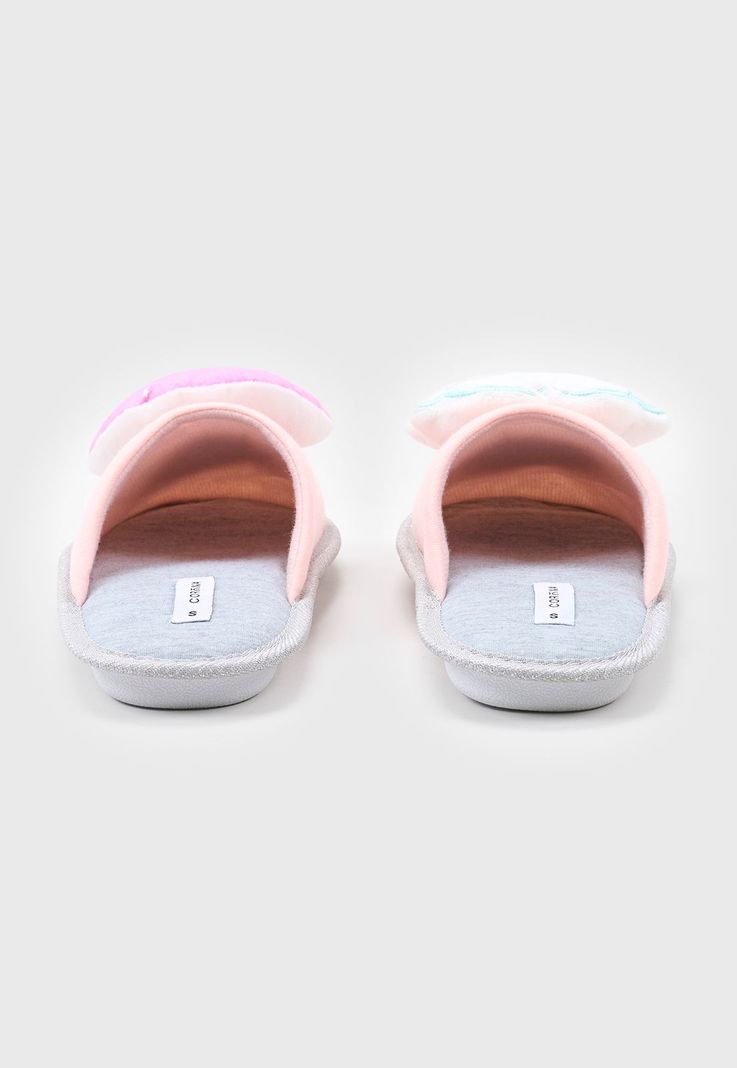 Pantufla Mujer Aplicación Rosado Corona-3