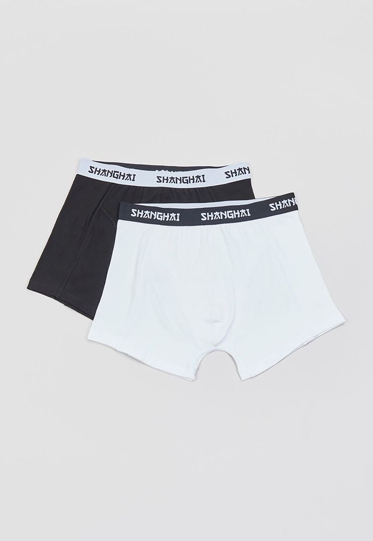 Bóxer Hombre Bipack Pretina Color Blanco/Negro Corona-0