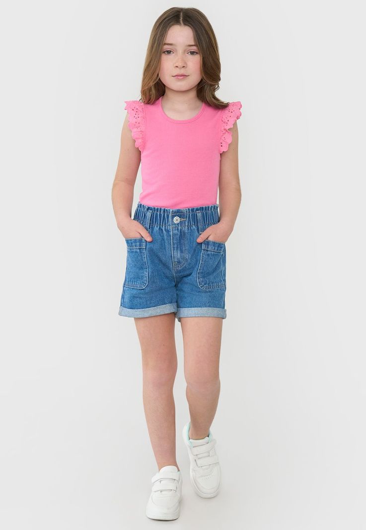 Short Niña Kids Core Azul Medio Corona-0
