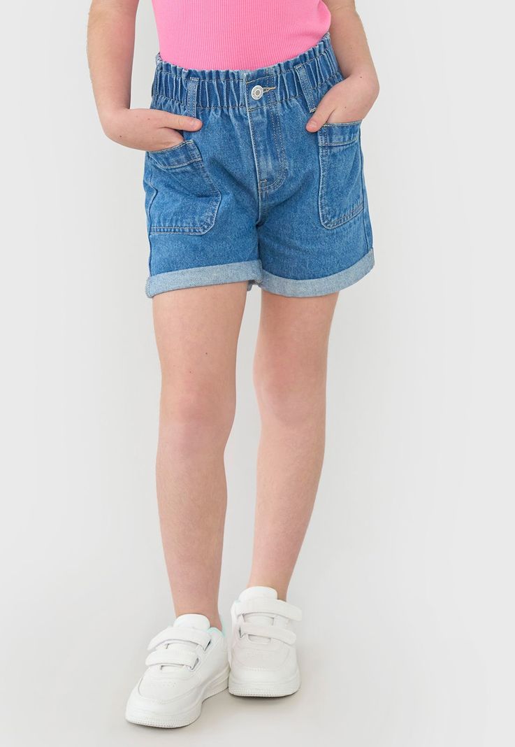 Short Niña Kids Core Azul Medio Corona-1