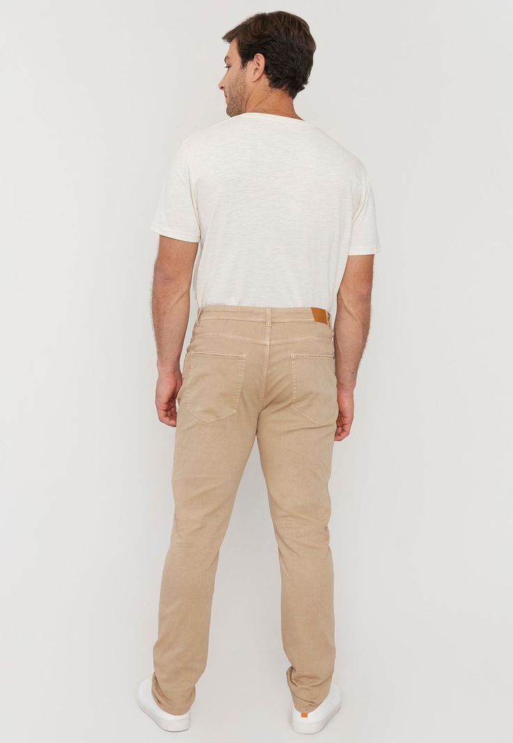 Pantalón Hombre Slim Fit 5 Pocket Camel Liso Corona-2