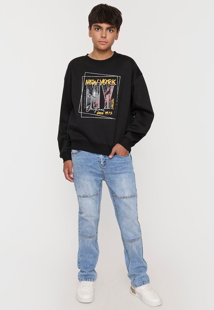 Polerón Niño Teen Pullover Sk Negro Corona-3