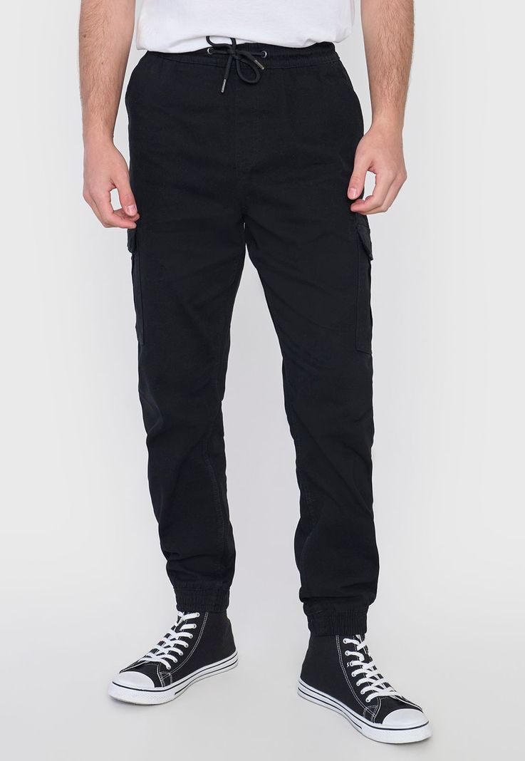 Jogger Hombre Cargo Color Negro Corona-1