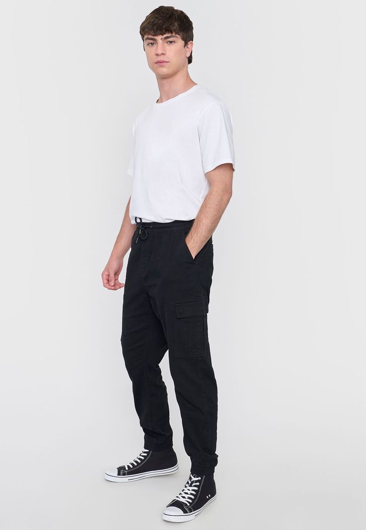 Jogger Hombre Cargo Color Negro Corona-3