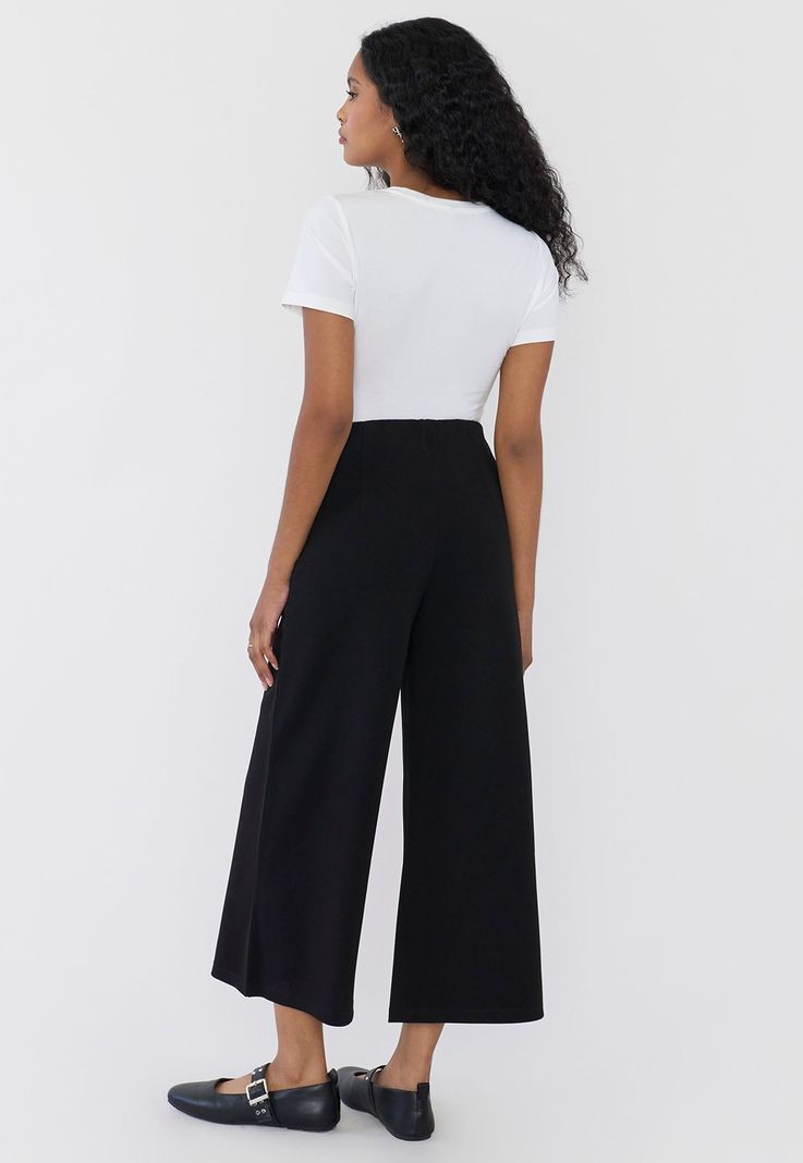 Pantalón Mujer Culotte Liso Negro Corona-2
