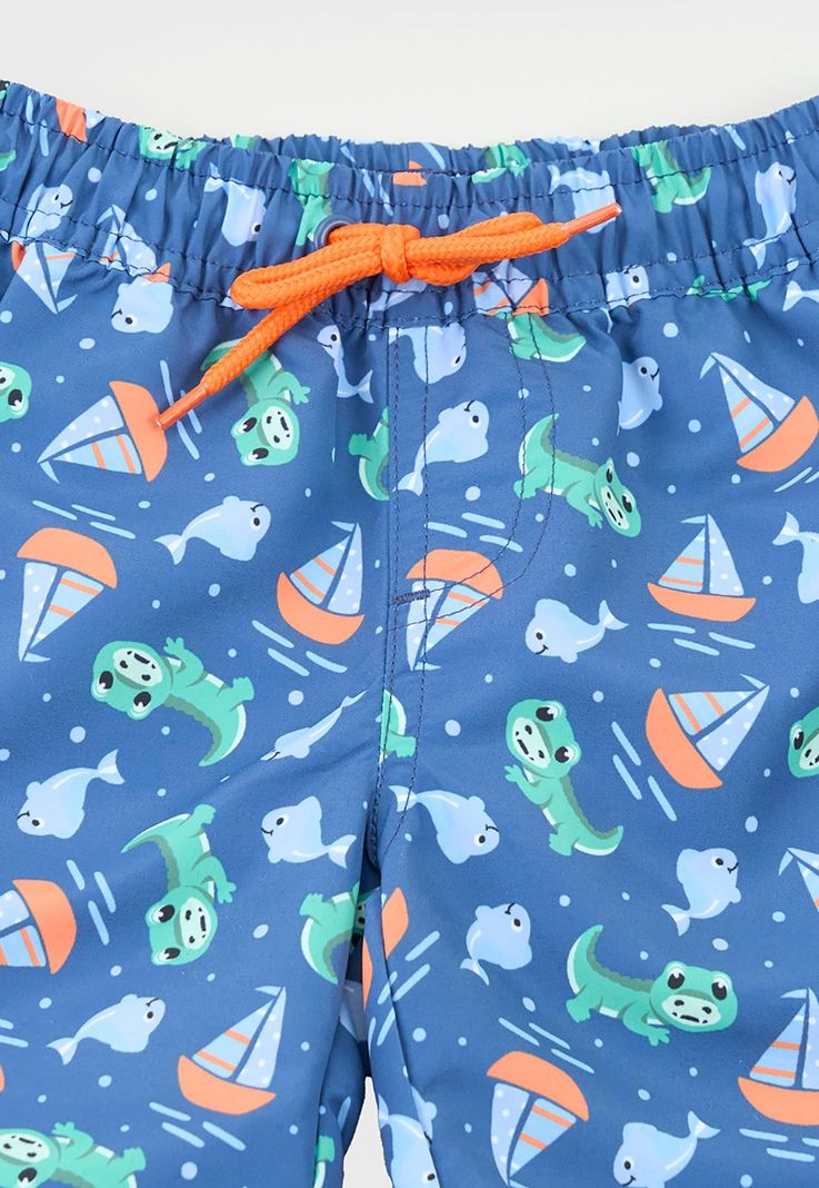 Traje De Baño Bebe Niño Short Navy Corona-3