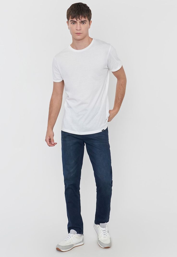 Jeans Hombre Skinny Spandex Azul Raw Corona-0