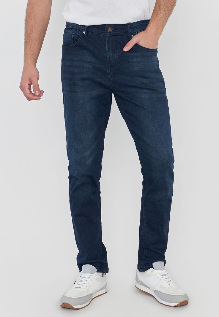 Jeans Hombre Skinny Spandex Azul Raw Corona-1
