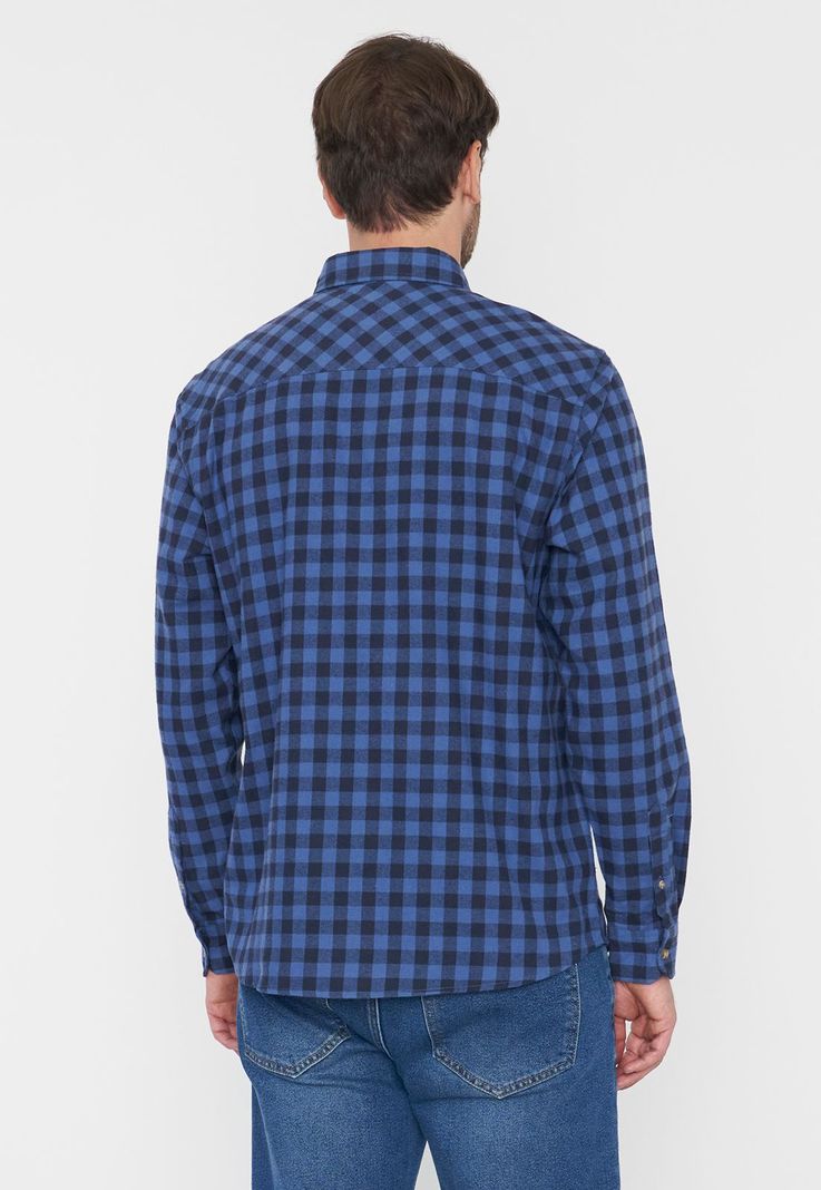 Camisa Hombre Franela Navy Corona-1