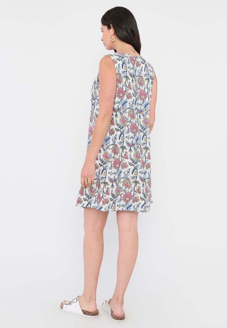 Vestido Mujer Corto Amarras Ecru Corona-1