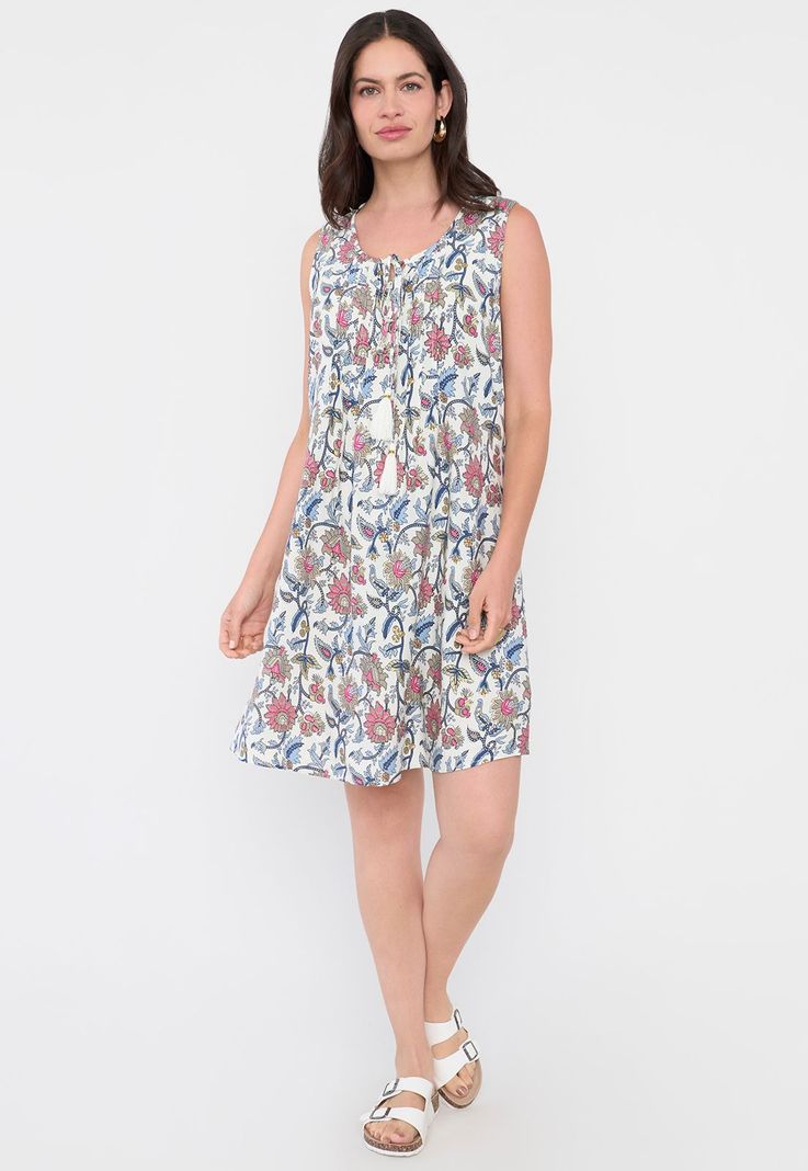 Vestido Mujer Corto Amarras Ecru Corona-3