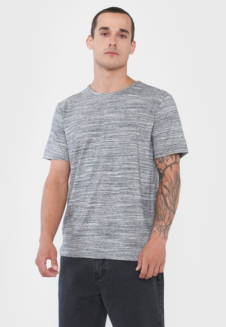 Polera Hombre Melange Negro Corona-0