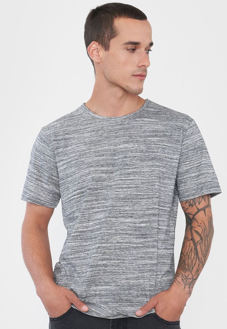Polera Hombre Melange Negro Corona-2