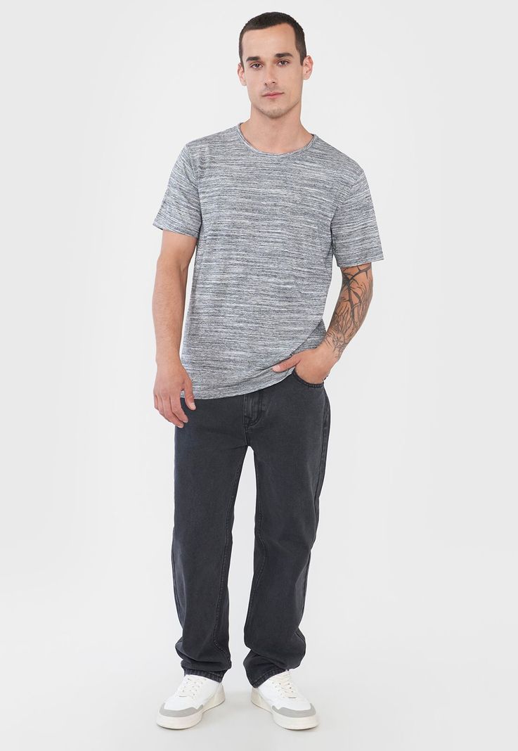 Polera Hombre Melange Negro Corona-3