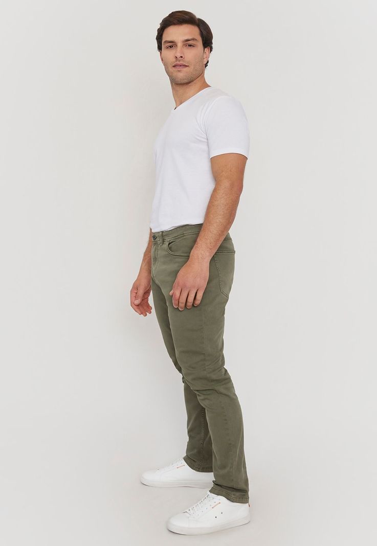 Pantalón Hombre Slim Fit Verde 5 Pocket Corona-3