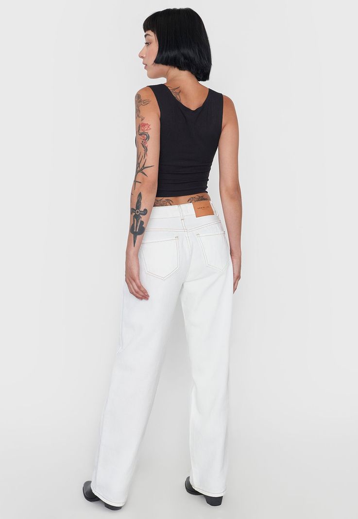 Jeans Mujer Straight Fit Noventero Blanco Corona-2