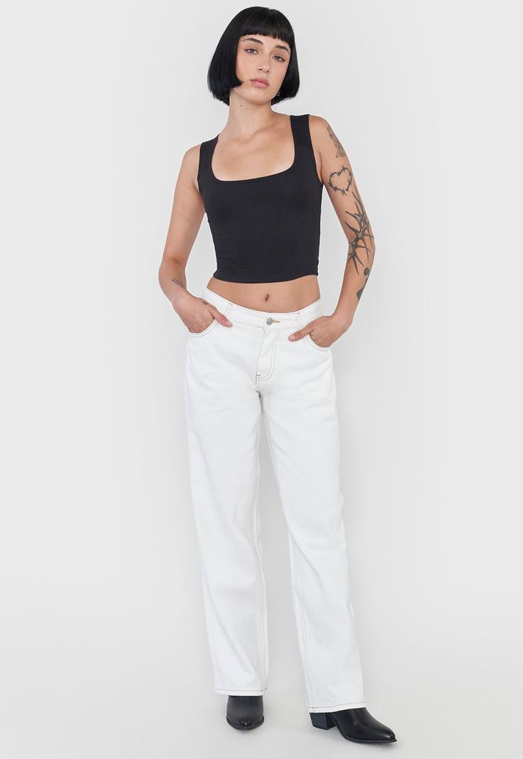 Jeans Mujer Straight Fit Noventero Blanco Corona-3