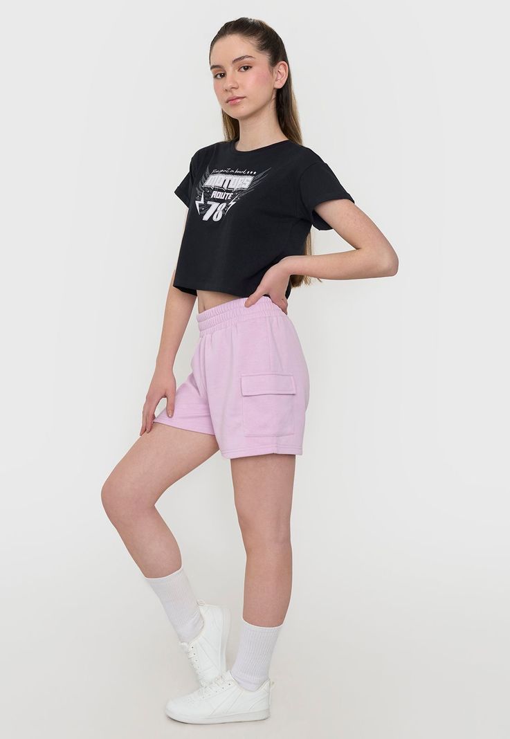 Short Niña Teen Punto Cargo Lila Corona-3
