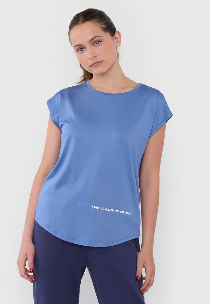 Polera Mujer Deportiva Amplia Azul Corona-0