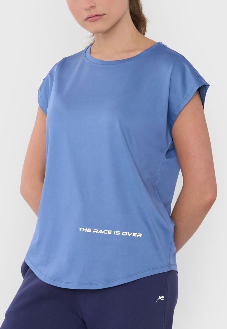 Polera Mujer Deportiva Amplia Azul Corona-2