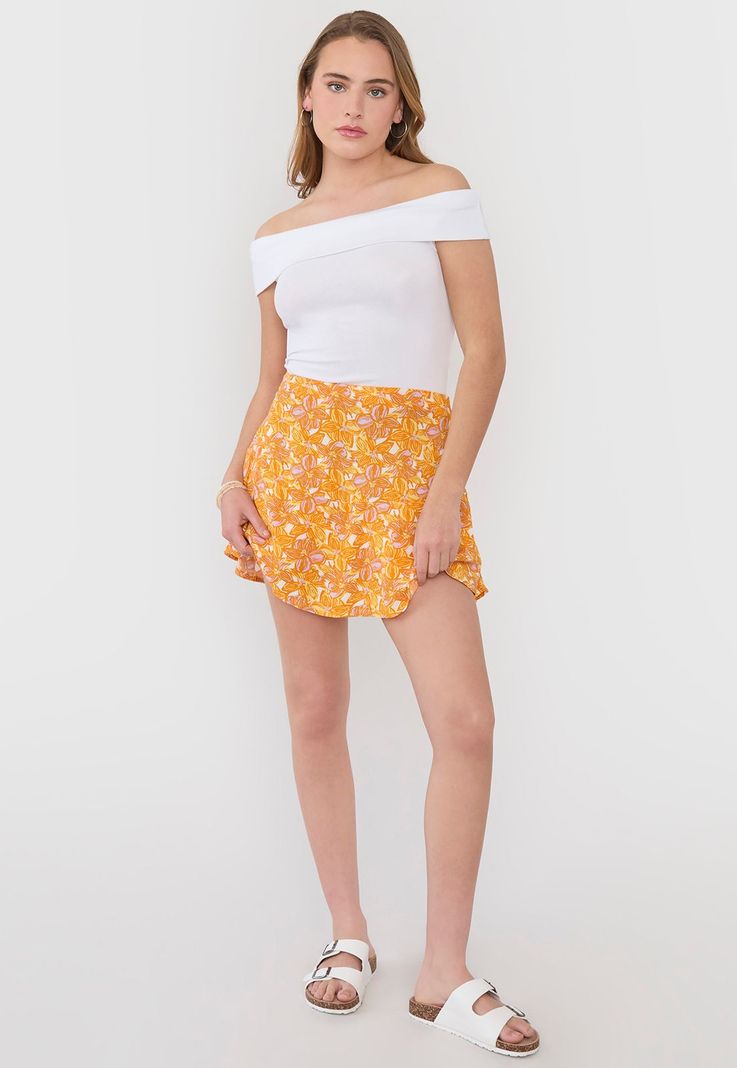Short Mujer Falda Mujer Mujer Naranjo Tropical Corona-0