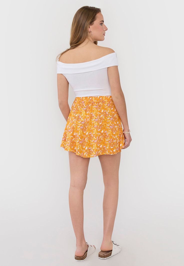 Short Mujer Falda Mujer Mujer Naranjo Tropical Corona-2