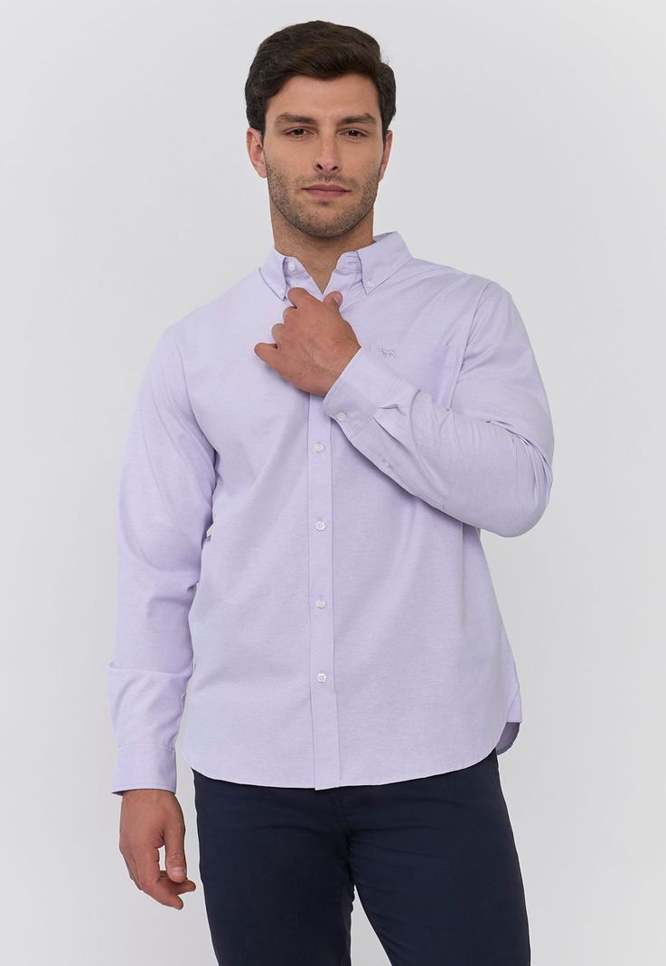 Camisa Hombre Oxford I Lila Corona-0