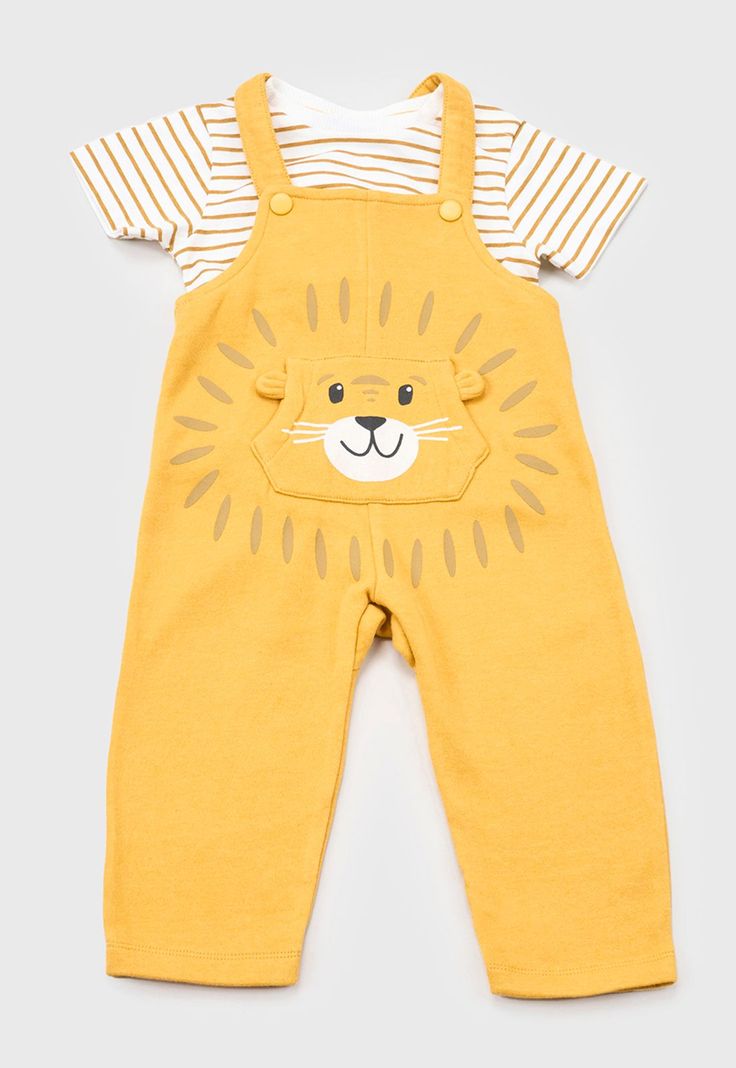 Jardinera + Polera Bebe Niño Amarillo Corona-0