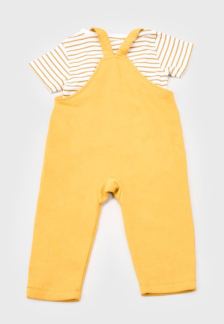 Jardinera + Polera Bebe Niño Amarillo Corona-1